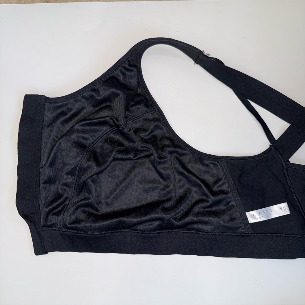 LIVI Active 44G Front Zip Sports Bra Black Pink High Impact Support Plus Size - Picture 4 of 9